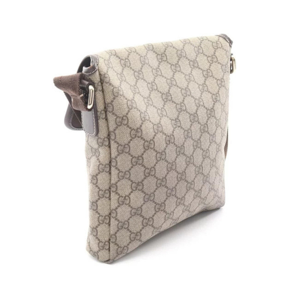Gucci Brown GG Leather Shoulder Canvas Beige Bag Supreme Brown Tan